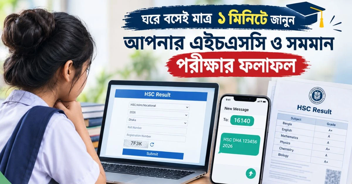 এইচএসসি পরীক্ষার রেজাল্ট দেখার নিয়ম। ছবি: এআই