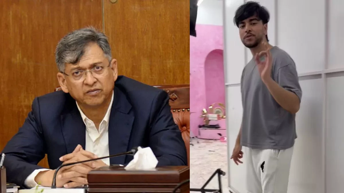 স্বরাষ্ট্রমন্ত্রী সালাহউদ্দিন আহমদ ও কনটেন্ট ক্রিয়েটর সালমান মোহাম্মদ মুক্তাদির। কোলাজ: নিউজ টাইম