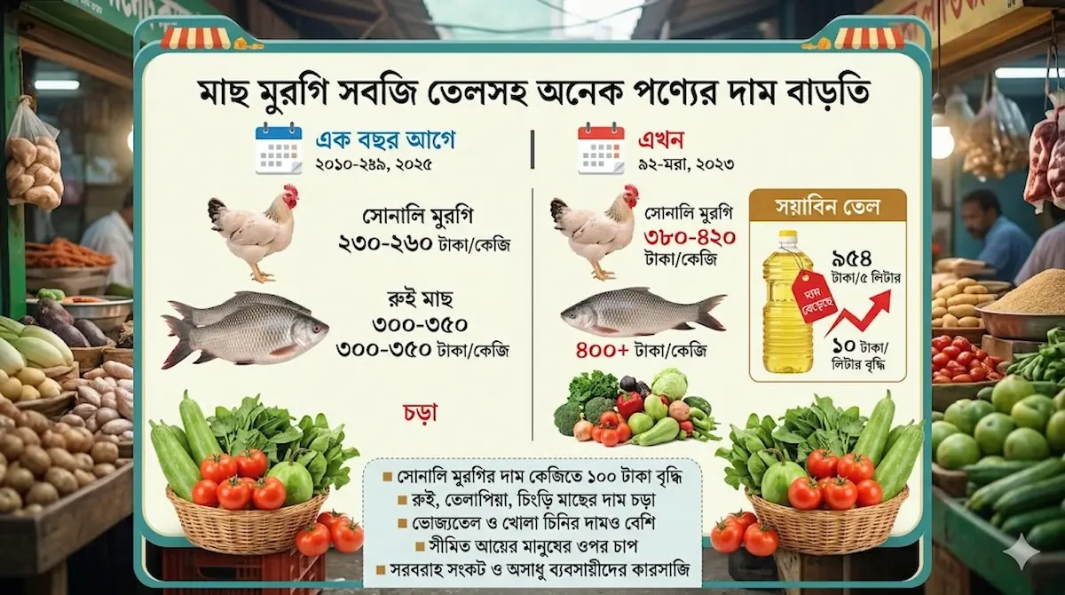 নিত্যপণ্যের আকাশচুম্বী দামের প্রতীকী ছবি । এআই