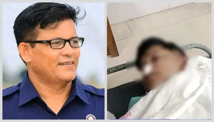 এএসআই রূপম কান্তি দেকে চকরিয়া স্বাস্থ্য কমপ্লেক্সে নেওয়ার পর কর্তব্যরত চিকিৎসক সোমবার সন্ধ্যা সাড়ে সাতটার দিকে তাকে মৃত ঘোষণা করেন। কোলাজ: নিজস্ব