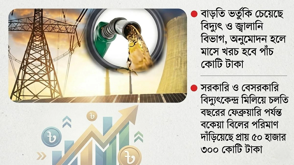 বিপুল পরিমাণ বকেয়ার সঙ্গে জ্বালানির বাড়তি মূল্য দেশের জ্বালানি ও বিদ্যুৎ খাতকে নতুন করে চাপে ফেলে দিয়েছে। গ্রাফিক্স: প্রতিদিনের বাংলাদেশ
